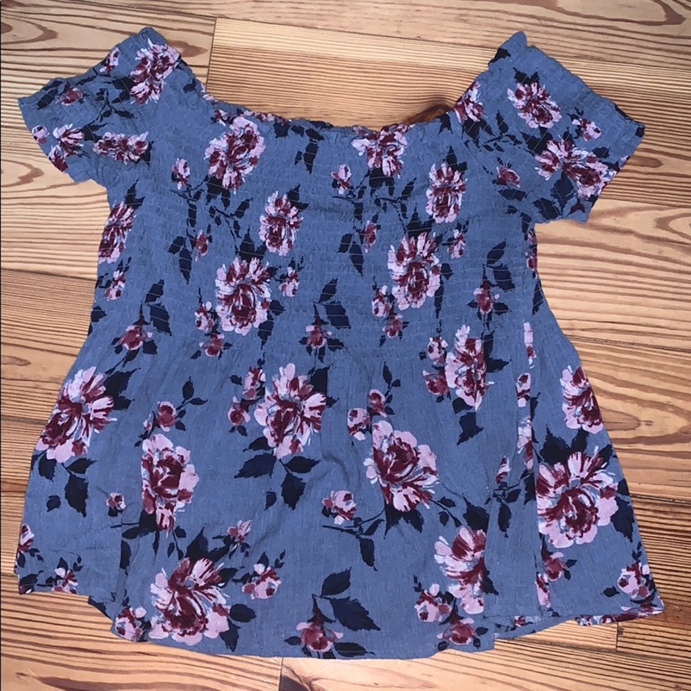 Floral off the shoulder shirt